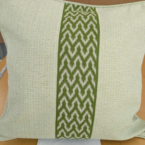 PXL_20250115_222829967 Scalamandre Pillow Case Square Seychellies Tape Palm Green Solid Ikat 23"x24" inches 12-Ev49