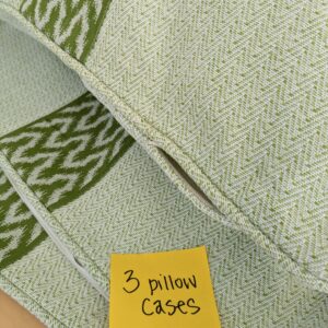 Scalamandre Pillow Case Square Seychellies Tape Palm Green Solid Ikat 23"x24" inches 12-Ev49
