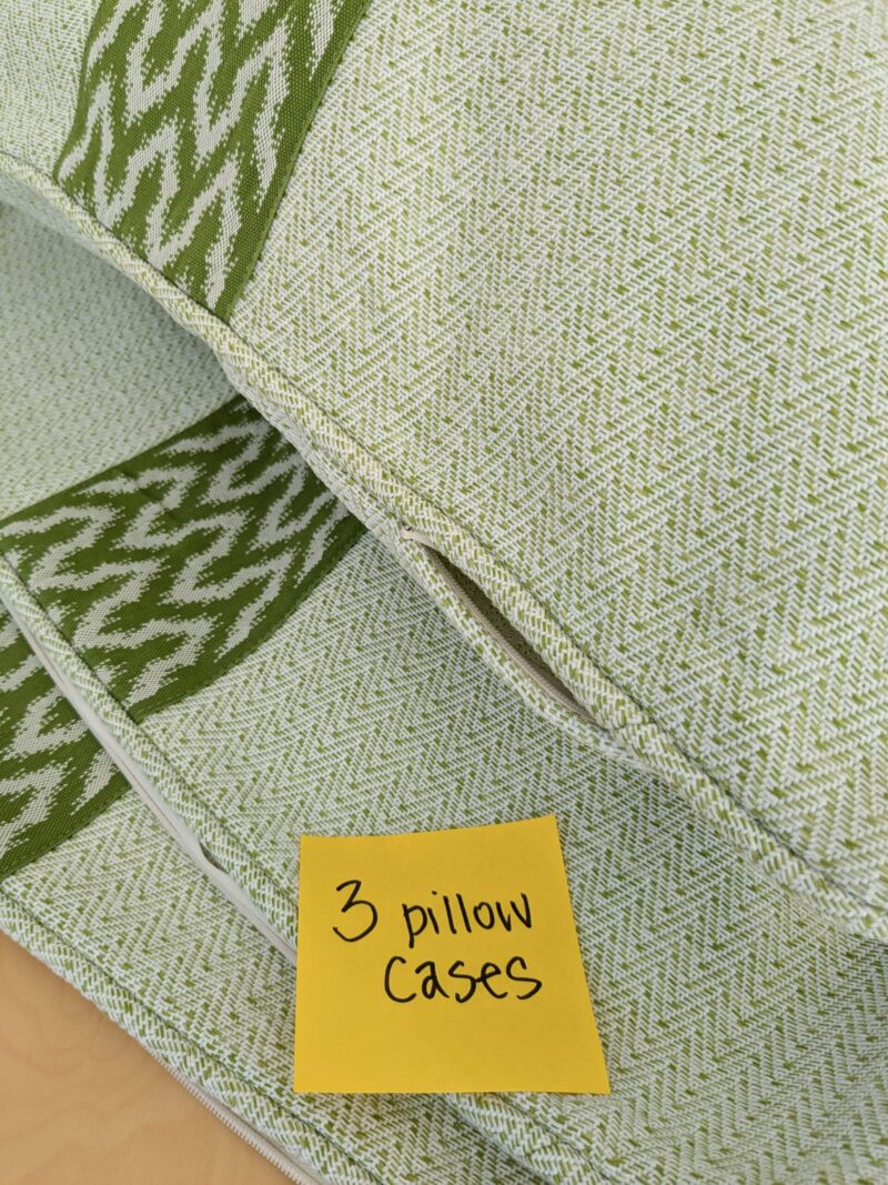 Scalamandre Pillow Case Square Seychellies Tape Palm Green Solid Ikat 23"x24" inches 12-Ev49