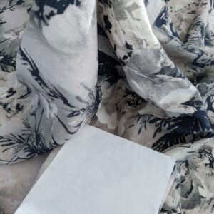 PXL_20250116_201926582 1.2y x 53"w  Scalamandre Jean Paul Gaultier Lelievre Paris Vagabond Graphite Linen Botanical Foliage Scenic Print Black White MSRP USD 500+/yard 17-Ev49