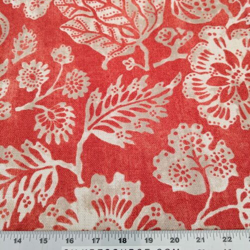 PXL_20250116_222247897 1.2y x 53"w Scalamandre Calais Linen Print in Coral Pink Red Mediterrinan Pomegranite Block Print Heavy Linen MSRP USD300+/y 30-Ev49