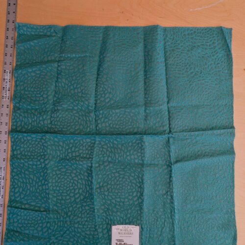 10 EV50 26" x 26" Scalamandre Old World Weavers Chrysanth Turquoise Blue Plains Texture Floral Small Jacquard