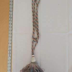 PXL_20250129_214723423 Scalamandre Tieback Handmade Single Tassel Blue White Copper MSRP USD200/each