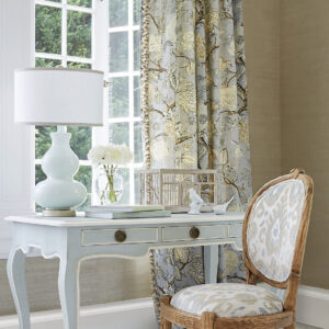 SC_27015_SH2 Special Order Scalamandre Tashkent Velvet Spring Green Ikat Red Black Beige Cotton Viscose MSRP USD624/y