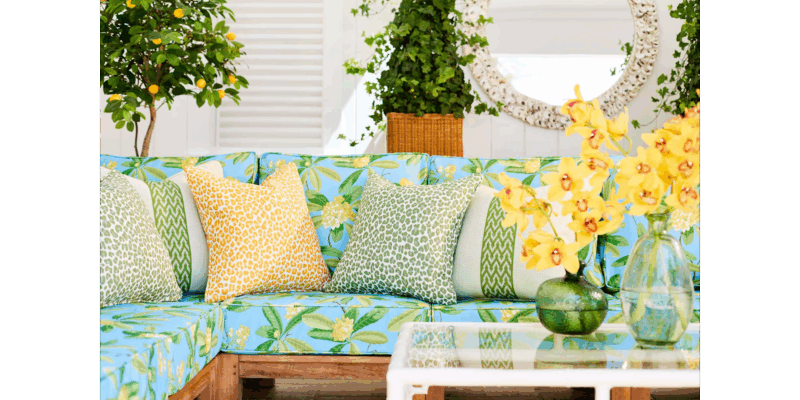 Scalamandre Pillow Case Square Seychellies Tape Palm Green Solid Ikat 23"x24" inches 12-Ev49