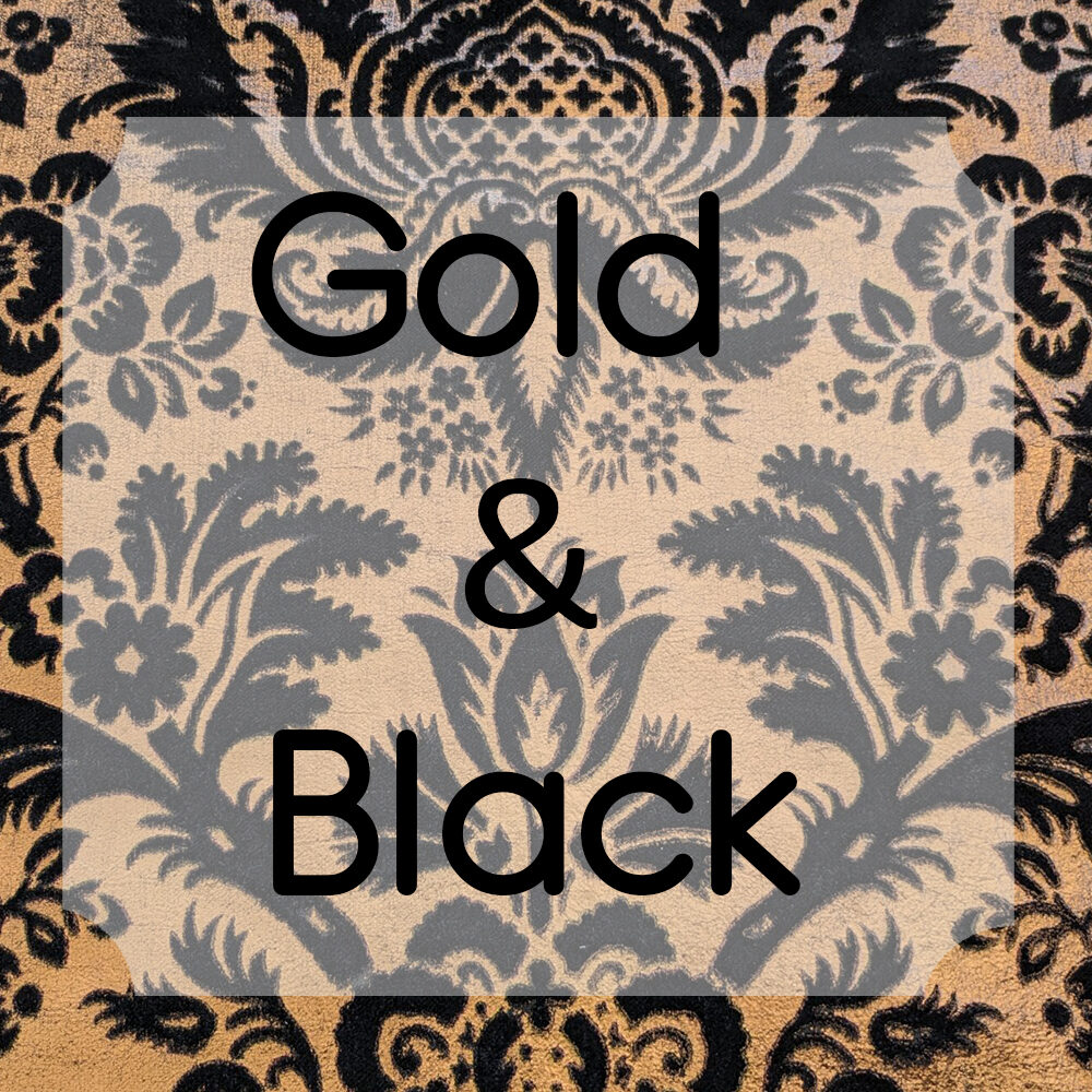 Gold & Black 28 EV27 2.3yd x 54″wide Scalamandre DUCHESS SILK Black Embroidery Large pattern Botanical Foliage