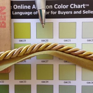 Lip Cord Chartreuse trim 2 High End ITALIAN LIP CORD TRIM LITE CHARTREUSE Gold Green BTY