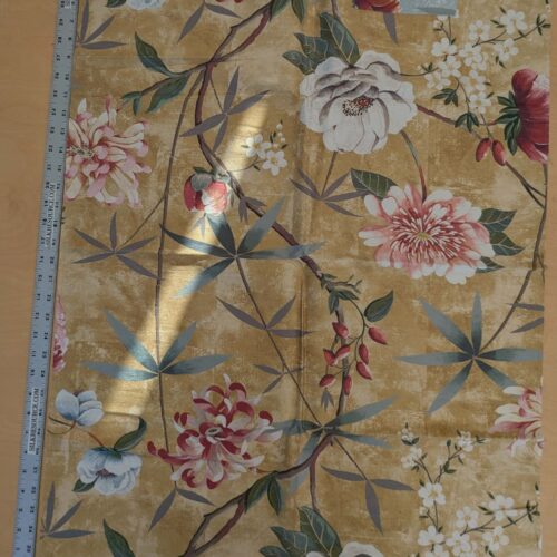 PXL_20250123_210941325 62 EV50 34" x 26" Scalamandre Lelievre Printemps De Chine OR Yellow Gold Floral Tree Foliage Botanical