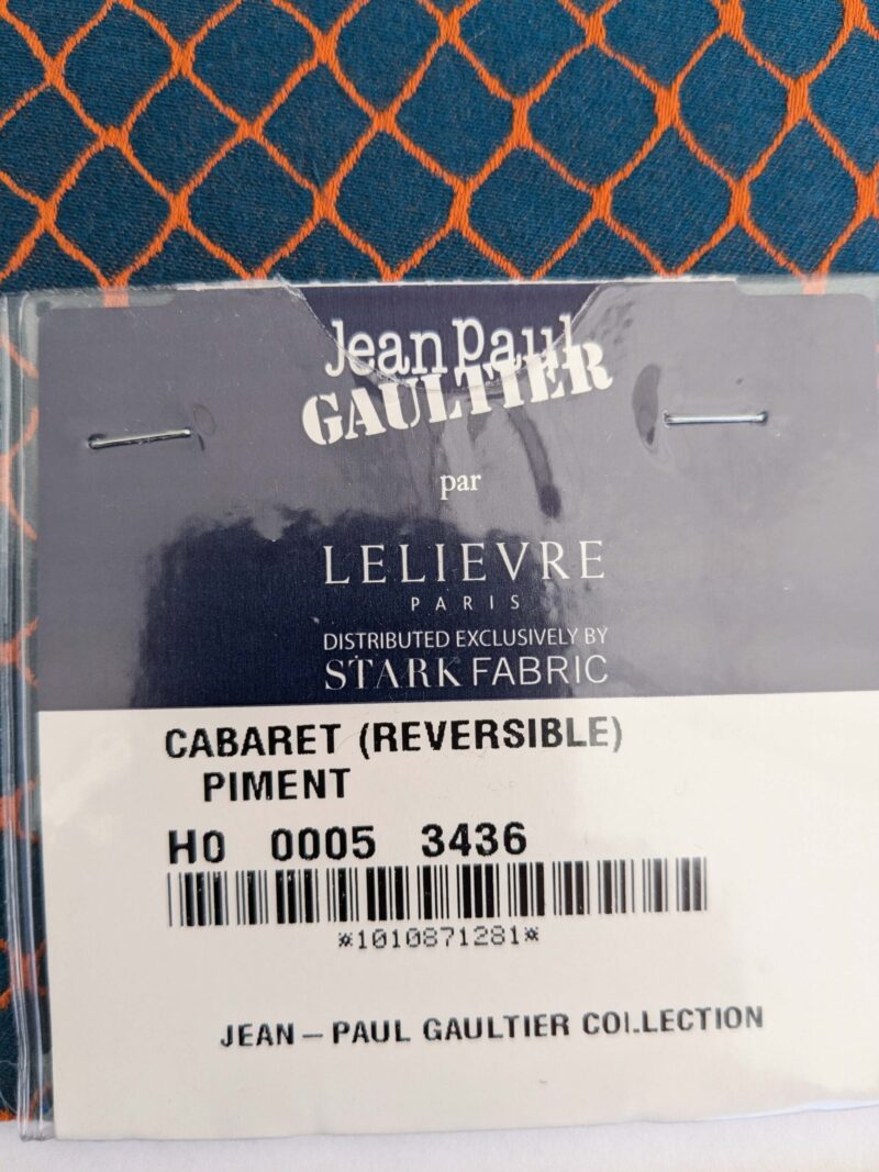 PXL_20250128_200305467 104 EV50 25" x 26" Square Jean Paul Gaultier Cabaret Piment Reversible Small Jacquard Diamond Orange Blue Cotton MSRP USD300+/y