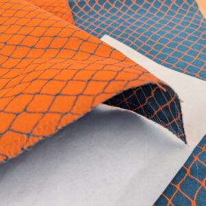 PXL_20250128_200322146 104 EV50 25" x 26" Square Jean Paul Gaultier Cabaret Piment Reversible Small Jacquard Diamond Orange Blue Cotton MSRP USD300+/y