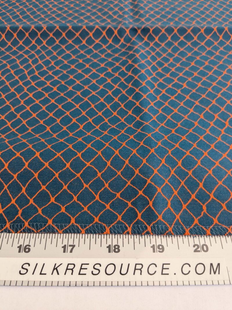 PXL_20250128_200330901 104 EV50 25" x 26" Square Jean Paul Gaultier Cabaret Piment Reversible Small Jacquard Diamond Orange Blue Cotton MSRP USD300+/y