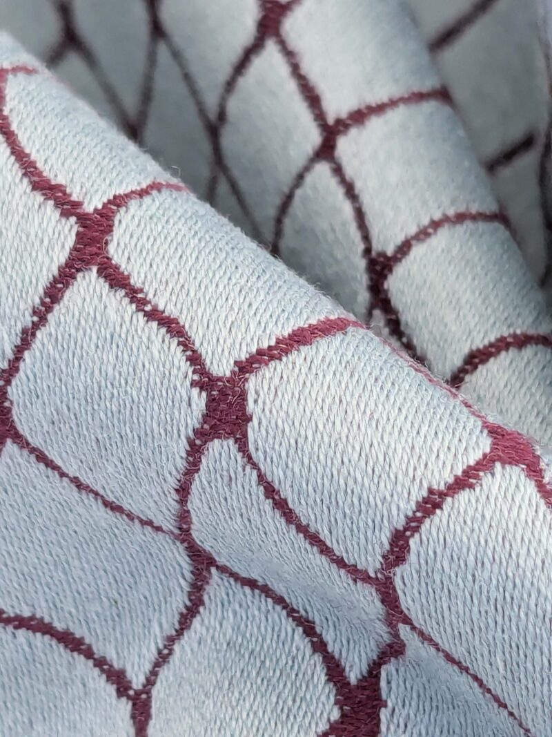 PXL_20250128_200624350 107 EV50 25" x 26" Square Jean Paul Gaultier Cabaret Porcelaine Blue Purple Reversible Small Jacquard Diamond Cotton MSRP USD300+/y