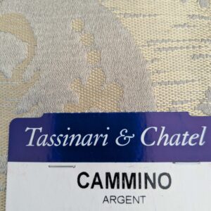 PXL_20250128_200829690 110 EV50 24" x 24" Square  Scalamandre Tassinari and Chatel Cammino Argent Silver Gray Silk Damask Red MSRP USD1484/y