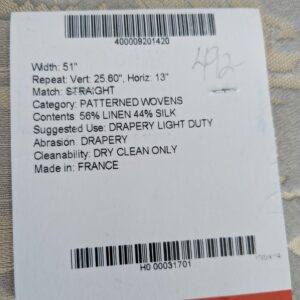 PXL_20250128_200833436 110 EV50 24" x 24" Square  Scalamandre Tassinari and Chatel Cammino Argent Silver Gray Silk Damask Red MSRP USD1484/y