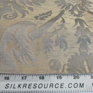 PXL_20250128_200911057 110 EV50 24" x 24" Square  Scalamandre Tassinari and Chatel Cammino Argent Silver Gray Silk Damask Red MSRP USD1484/y