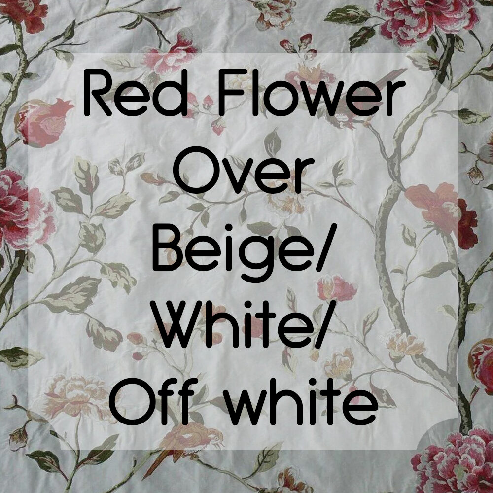 Red Flower Over BeigeWhiteOff white 1.2yards Scalamandre La Generosa Rose Hibiscus Lily Flower Cotton Eggshell Pink Green Red Cotton Satin MSRP USD 180/Yard