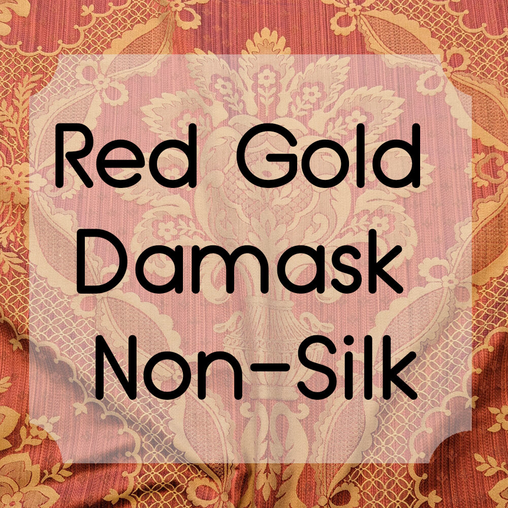 Red Gold Damask Non-Silk 1.4Y Scalamandre LOUIS XVI - TREVIRA CS RED & BLACK  Damask Historic Monticello MSRP0