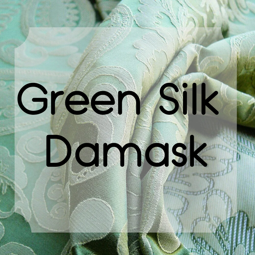 Untitled-1 100% Silk Jacquard Oval Lozenge "marjoram" Green