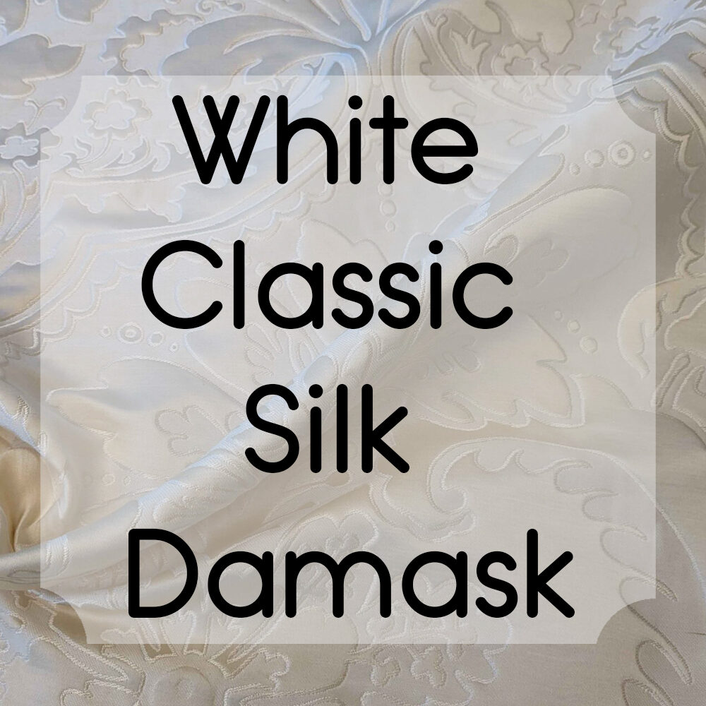 White Classic Silk Damask 100% Silk Damask Summer Berry on Vine Cream Nimbus Art Nouveau William Morris