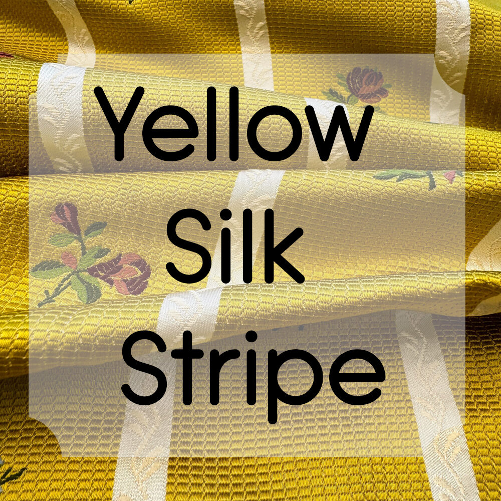Yellow Silk Stripe By Yard Fabricut Medallion 100% Silk Stripe In Jasmine Yellow & Pink Green Gold Strie