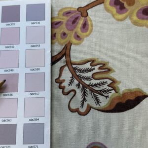 img_8635-1 1.7yards Oscar de la Renta Ankasa Crewel Flower Cotton Print Natural Beige Terracotta Floral