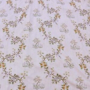 100%silk Lampas Garden Trail French Lace Creamy Gold MSRP USD 300+