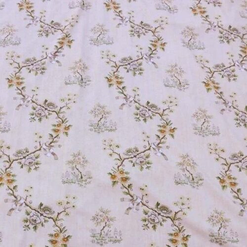 products-P1440235 Scalamandre Floreale Blanc On Blanc Chinoserie Garden Print Peace Tree Rose Peony MSRP USD 284/y