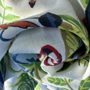 IMG_7470 Scalamandre Shantung Garden in Bloom Print Chinoiserie Flower Fruit Basket Floral Botanical Historical MSRP USD378/y