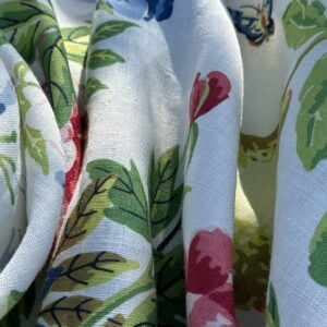 IMG_7472 Scalamandre Shantung Garden in Bloom Print Chinoiserie Flower Fruit Basket Floral Botanical Historical MSRP USD378/y