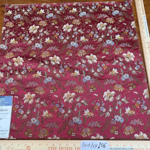 6 Berkbox106 24" x 24" Square Scalamandre Tassinari & Chatel Ferrieres Ho Rubies Silk Red Floral Historic MSRP USD2158/y