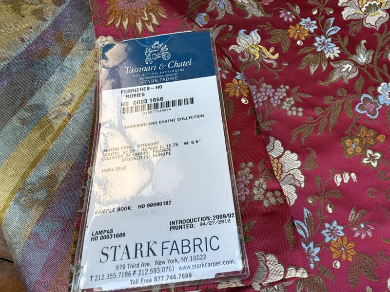 IMG_9022 6 Berkbox106 24" x 24" Square Scalamandre Tassinari & Chatel Ferrieres Ho Rubies Silk Red Floral Historic MSRP USD2158/y