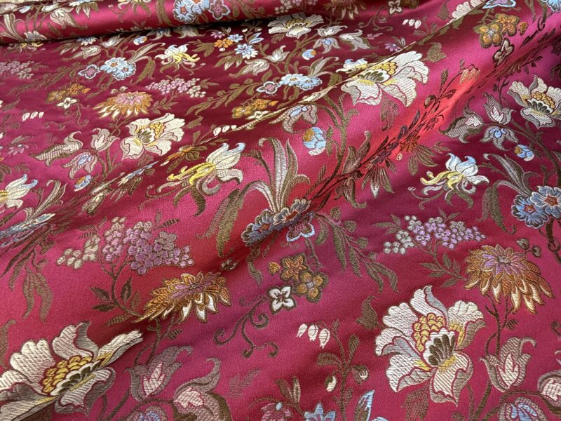 IMG_9024 6 Berkbox106 24" x 24" Square Scalamandre Tassinari & Chatel Ferrieres Ho Rubies Silk Red Floral Historic MSRP USD2158/y
