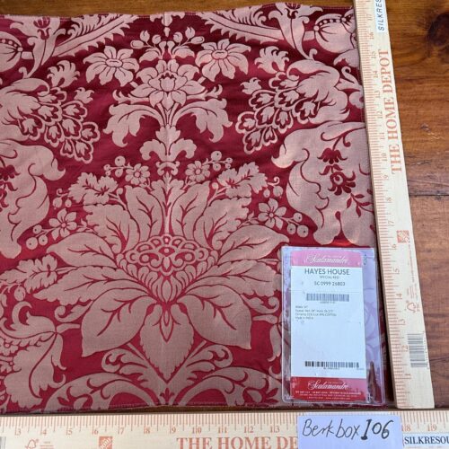 IMG_9042 11 Berkbox106 17" x 18" Square Scalamandre Hayes House Red Damask Large Silk Cotton Renaissance Artichoke MSRP USD300+/y