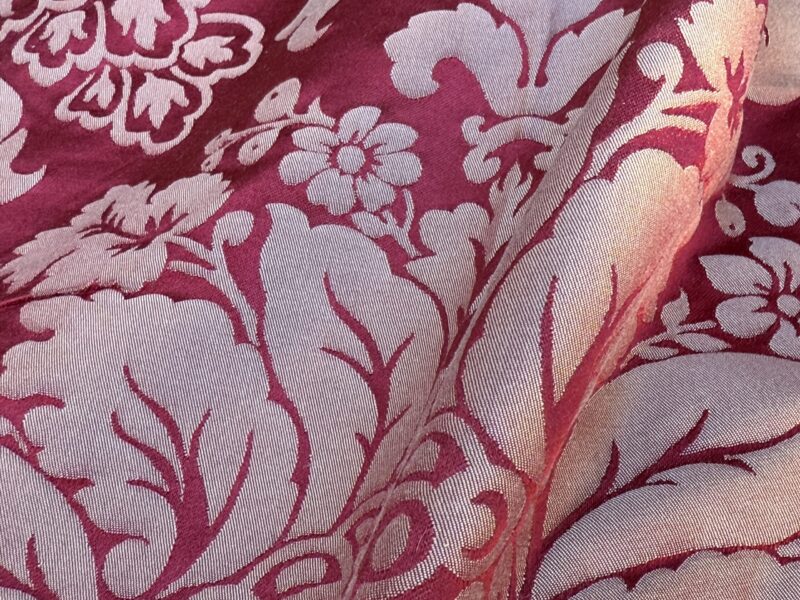 IMG_9044 11 Berkbox106 17" x 18" Square Scalamandre Hayes House Red Damask Large Silk Cotton Renaissance Artichoke MSRP USD300+/y