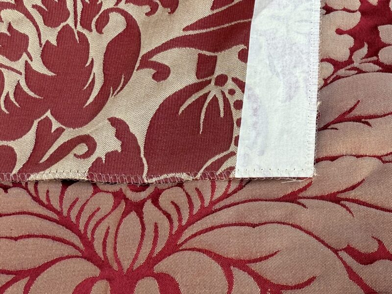 IMG_9045 11 Berkbox106 17" x 18" Square Scalamandre Hayes House Red Damask Large Silk Cotton Renaissance Artichoke MSRP USD300+/y