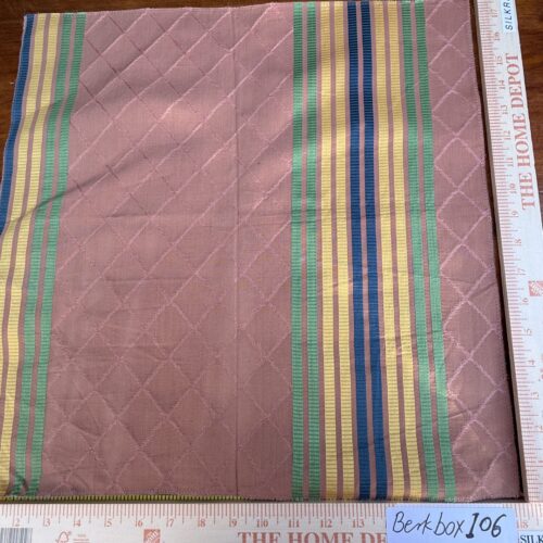 IMG_9112 29 Berkbox106 18" x 18" Square Scalamandre Old World Weavers Crosato Gold Stripe Red Yellow Green Diamond Geometric MSRP USD 344/y