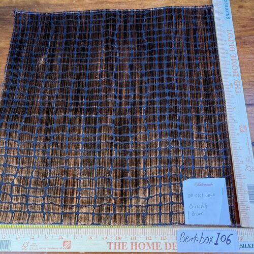 44 Berkbox106 17" x 18" Square Scalamandre Crocodile Brown Blue Plaid Check
