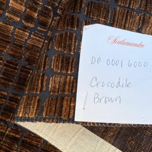 IMG_9165 44 Berkbox106 17" x 18" Square Scalamandre Crocodile Brown Blue Plaid Check