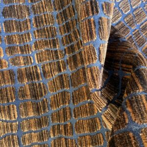 IMG_9166 44 Berkbox106 17" x 18" Square Scalamandre Crocodile Brown Blue Plaid Check