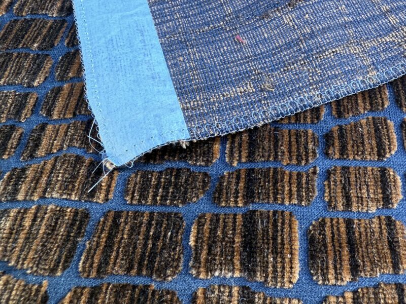 IMG_9167 44 Berkbox106 17" x 18" Square Scalamandre Crocodile Brown Blue Plaid Check