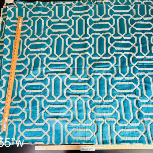 IMG_9339 2 Berkbox107 2.4yards x 55"w  Scalamandre Old World Weavers Piazza Del Duomo Silk Linen Teal Blue White Marco Foresti Collection MSRP USD 600+/y