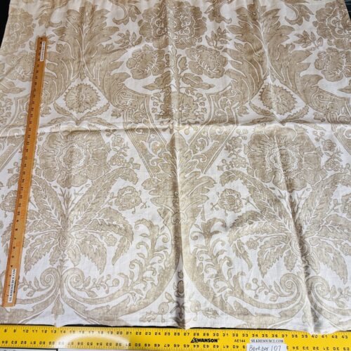 3 Berkbox107 1.4yards Scalamandre Luciana Damask Linen Print Sand Damask Print Beige MSRP USD 346
