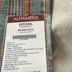 6 Berkbox107 2.4yards Scalamandre Alhambra Estoril Pumpkin Sky Stripe Jacquard