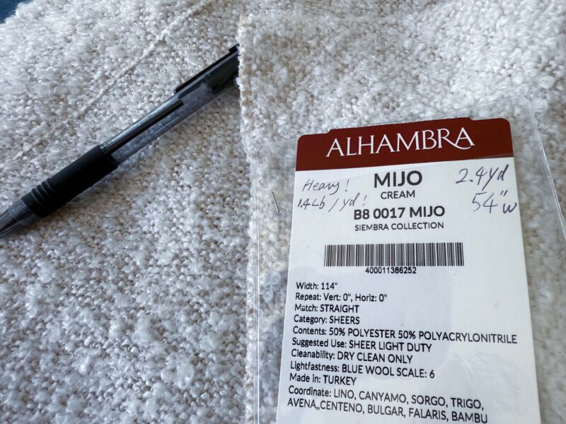 IMG_9877 1 Berkbox108 Scalamandre Alhambra Mijo Cream White Solid Texture 2.4yd x54 wide