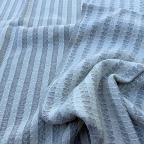 2 Berkbox108 Scalamandre Alhambra Tarifa Alabaster Linen Gray White Stripe Sheers 2.4yd x54 wide