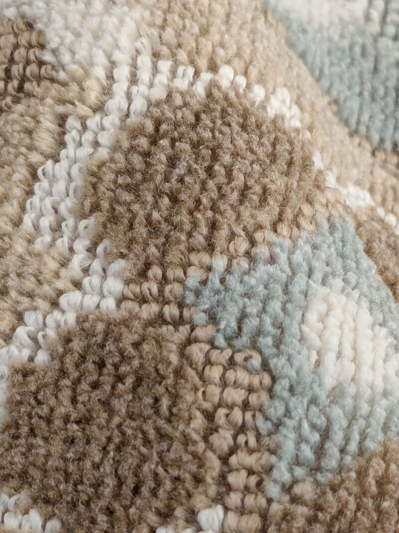 PXL_20250128_195910743 100 EV50 27" x 24" Square Scalamandre Oushak Linen Velvet Aquamarine Jacquard Blue Brown Linen MSRP USD638/y