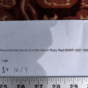 PXL_20250218_200642651 Magnifique Jardin Garden Scroll Cut Silk Velvet Ruby Red MSRP USD 1000+