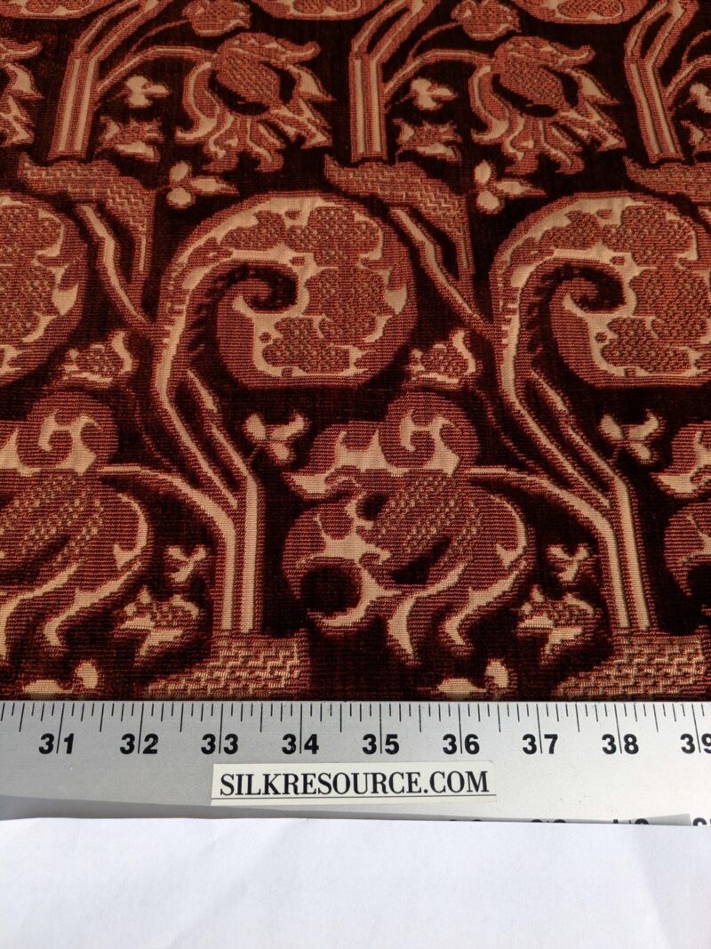 PXL_20250218_200700284 Magnifique Jardin Garden Scroll Cut Silk Velvet Ruby Red MSRP USD 1000+