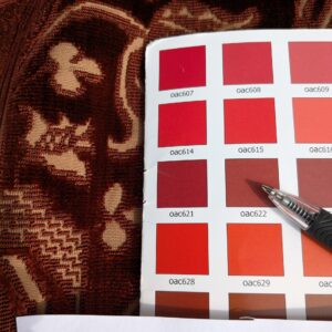 PXL_20250218_200815851 Magnifique Jardin Garden Scroll Cut Silk Velvet Ruby Red MSRP USD 1000+