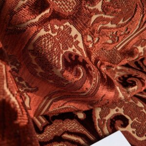 PXL_20250218_200946814 Magnifique Jardin Garden Scroll Cut Silk Velvet Ruby Red MSRP USD 1000+